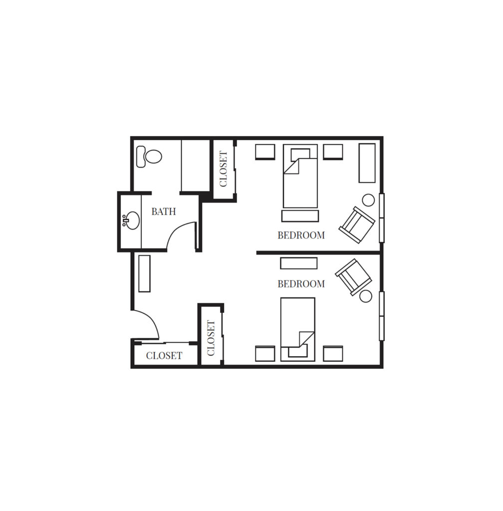 Memory Care Friendship Suite floor plan image.