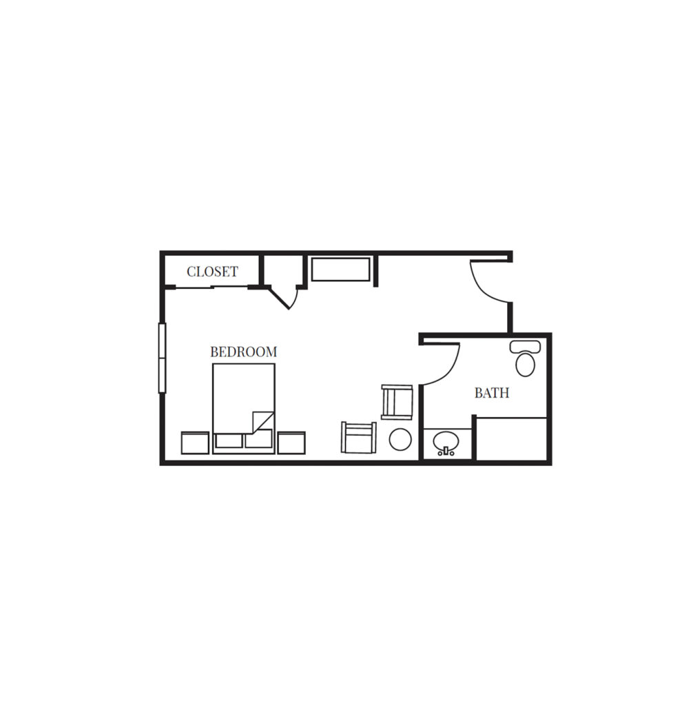 Memory Care Private Suite floor plan image.